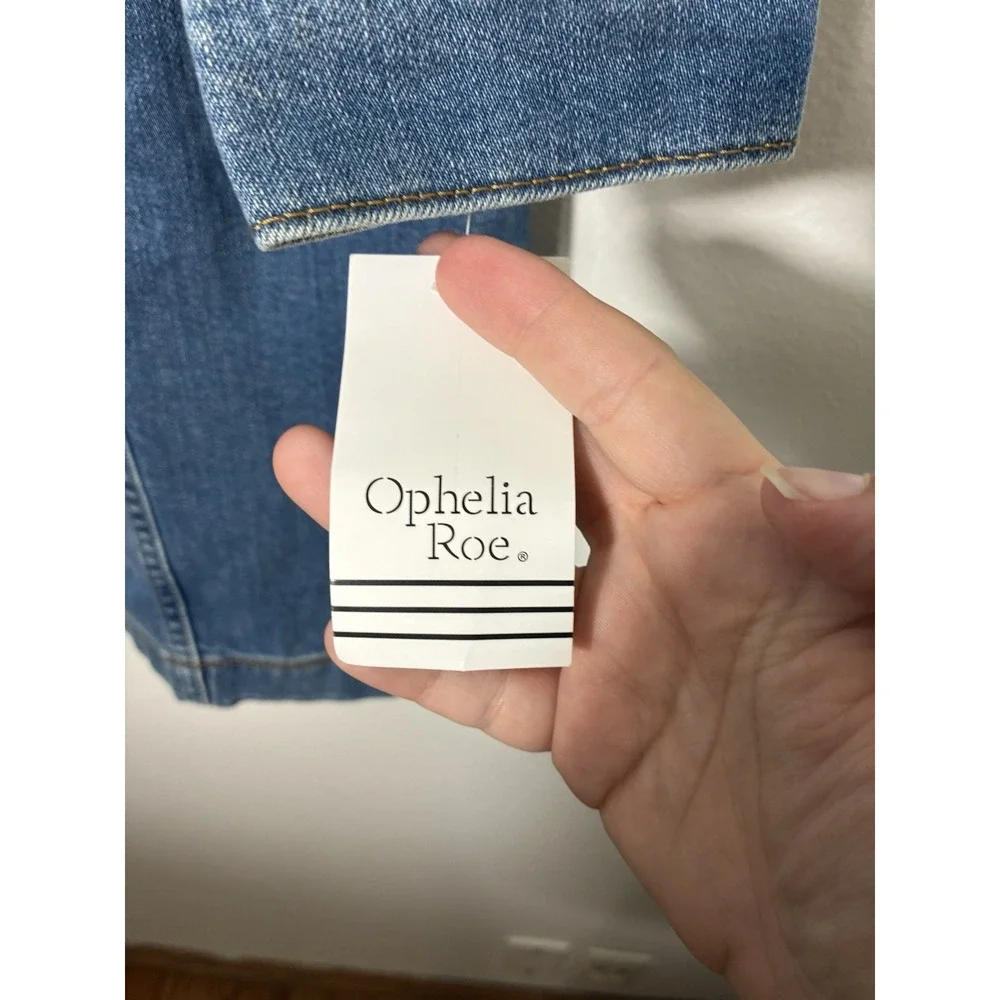 NEW! Ophelia Roe Button Up Denim Dress Sz 10 Western‎ Rodeo Long Sleeve